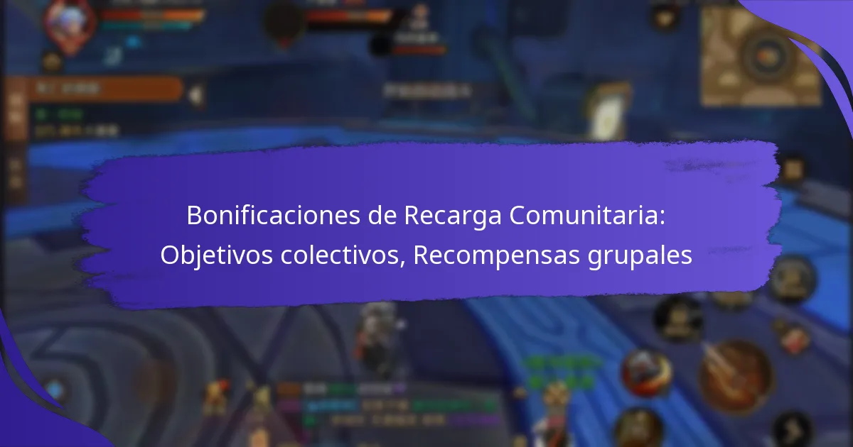Bonificaciones de Recarga Comunitaria: Objetivos colectivos, Recompensas grupales