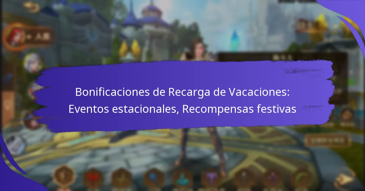 Bonificaciones de Recarga de Vacaciones: Eventos estacionales, Recompensas festivas