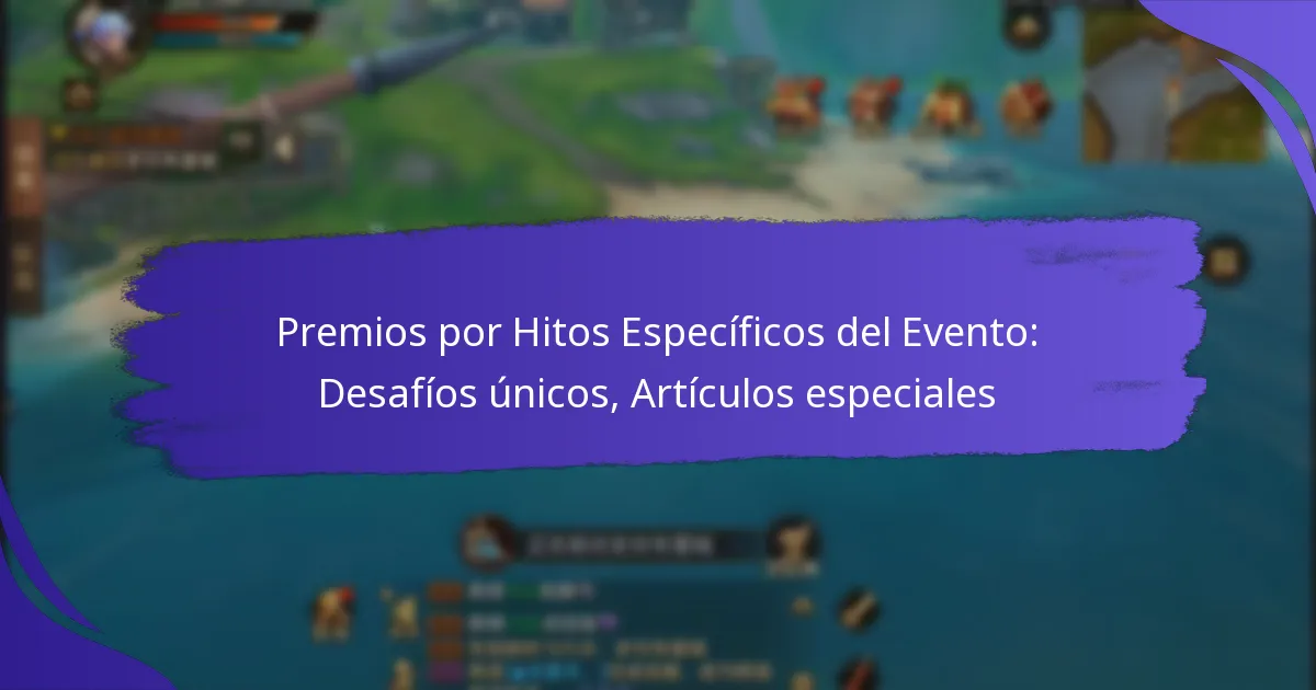Premios por Hitos Específicos del Evento: Desafíos únicos, Artículos especiales